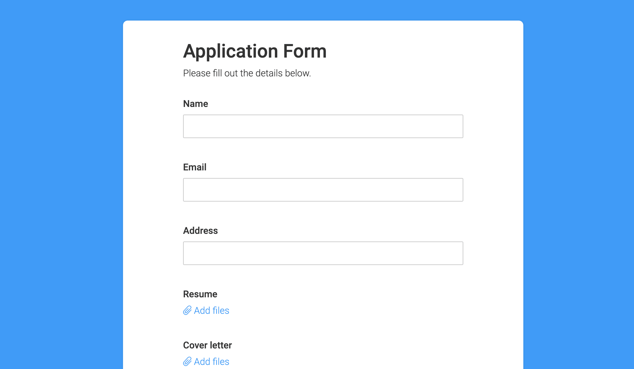 Job Application Form Template Monday